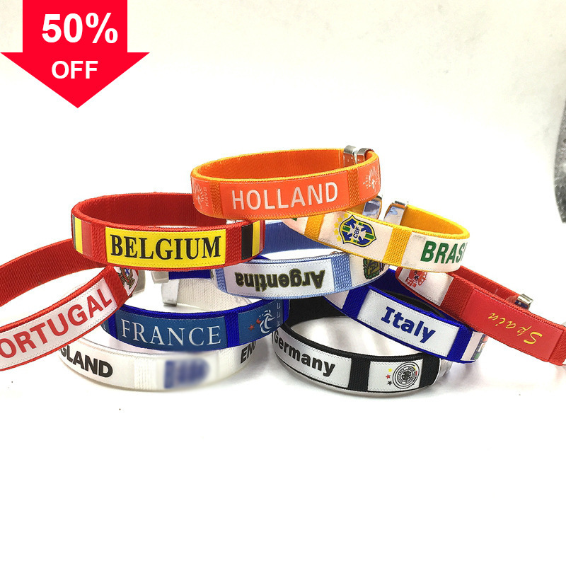 Bracelets de créateurs Dernier bracelet Fan de football de la Coupe du monde Espagne Brésil Allemagne Argentine France Italie Bracelet String Bra