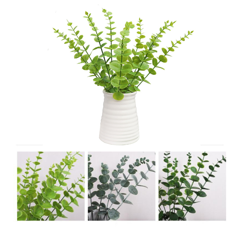 

Artificial Eucalyptus Leaves Decorative Flowers Fake Plant Green Branch For Christmas Wedding Party Home Garden Decoration Wreath Flower, Mix