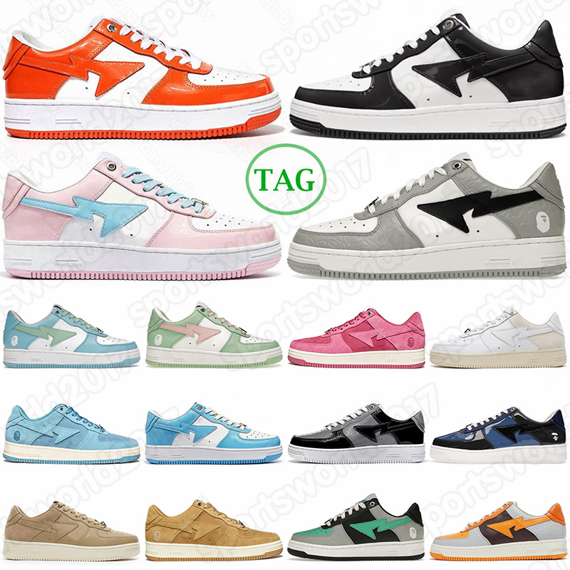 

Bapesta Bapestas Baped Sta Casual Shoes Sk8 Low Men Women Black White Pastel Green Blue Suede Pink Camo Combo Mens Womens Trainers Designer Sports Sneakers, 36-45 black