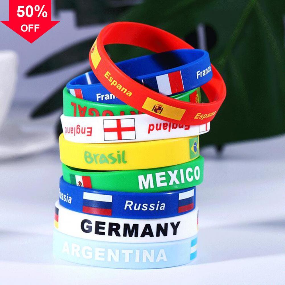Bracelets de créateurs Dernier drapeau national de la Coupe du monde Qatar 2022 Men de silicone fans de femmes sportives de bracelet motivationne