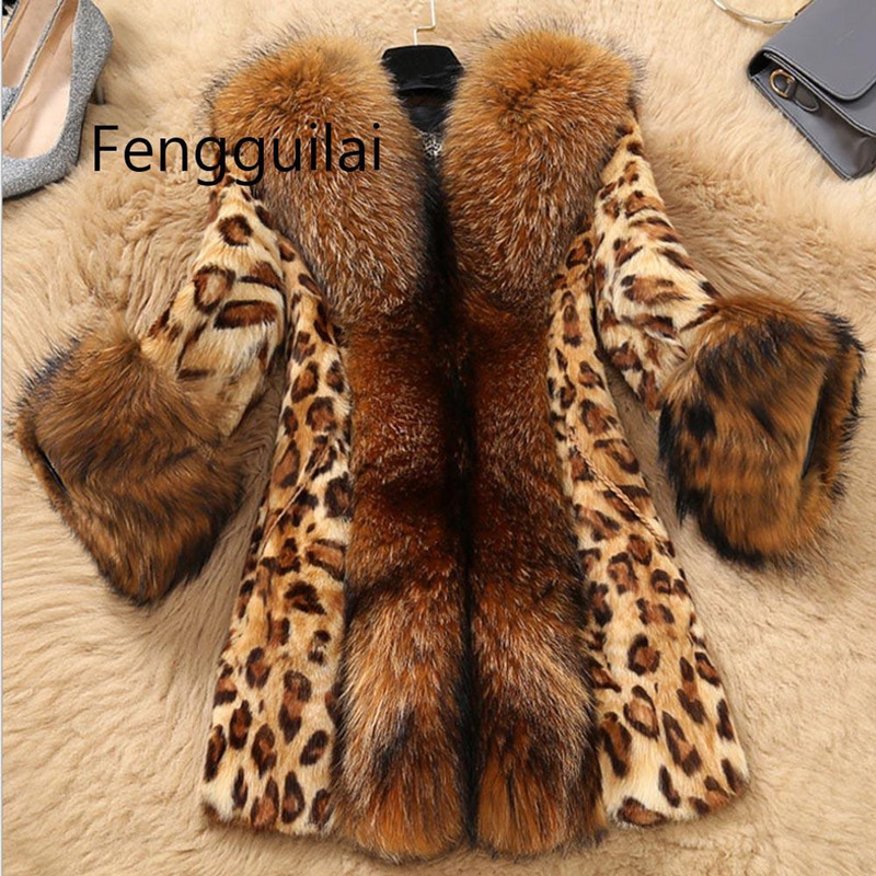 

Women's Faux flannel shirts Fur manufacturers wholesale autumn winter warm new leopard print imitation coat nine-point sleeve, Brown