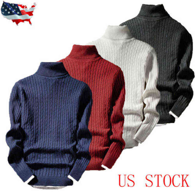 

Men's Sweaters Brand New Style Mens Roll Turtle Funnel Neck Sweater Long Sleeves Casual Solid Jumper Knitted Winter Top Sweater J220915, Burgundy