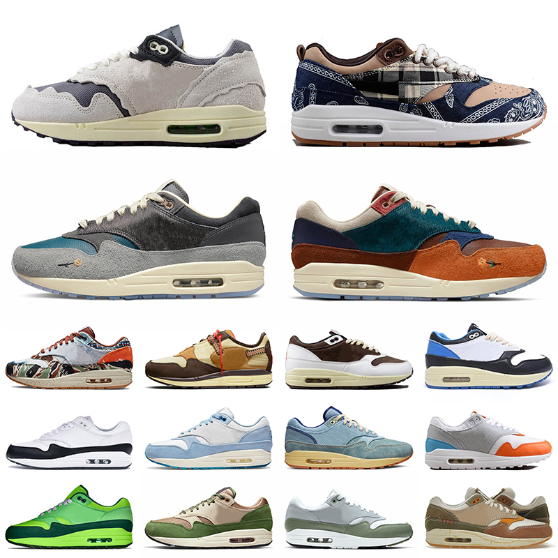

Max 1 87 Running Shoes Travis Monarch Men Women Dirty Denim Tour Yellow Safari Cobblestone Patta Airmx1 Varsity Kasina x Won Ang Fragment Sports Sneakers Trainers, 40-45 patta green