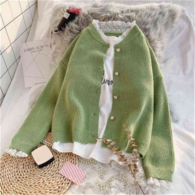Chandails pour femmes décontracté tricoté veste femmes dentelle 2020 nouveau automne pull gilet mode lâche Style coréen AllCompetition haut pull