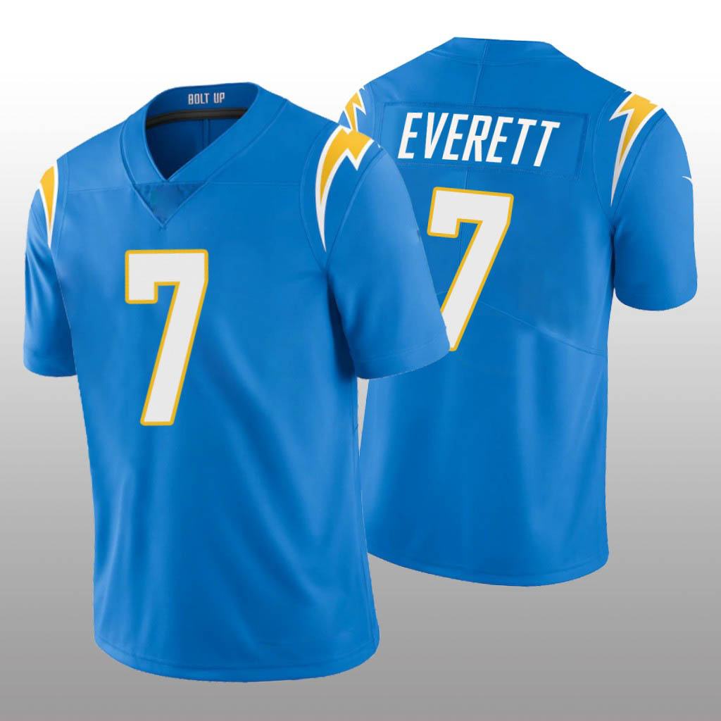 

Men's Gerald Everett Los Angeles''Chargers''Jersey Home Game Powder Blue - Navy White Jersey Football Shirt Shorts Soccer Golden Edition Black