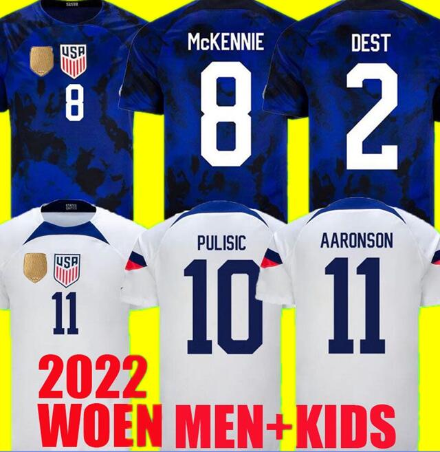 

2022 PULISIC USAS soccer jersey men kids kits united states 22 23 football shirt AARONSON 2023 REYNA McKENNIE MORRIS DEST YEDLIN Llanez ADAMS HOME AWAY uniforms WOMEN