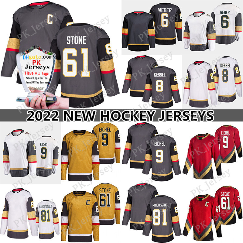

9 Jack Eichel hockey jersey 61 Mark Stone 71 William Karlsson 8 Phil Kessel 6 Shea Weber 7 Alex Pietrangelo 81 Jonathan Marchessault 90 Robin Lehner Jersey, Grey mens