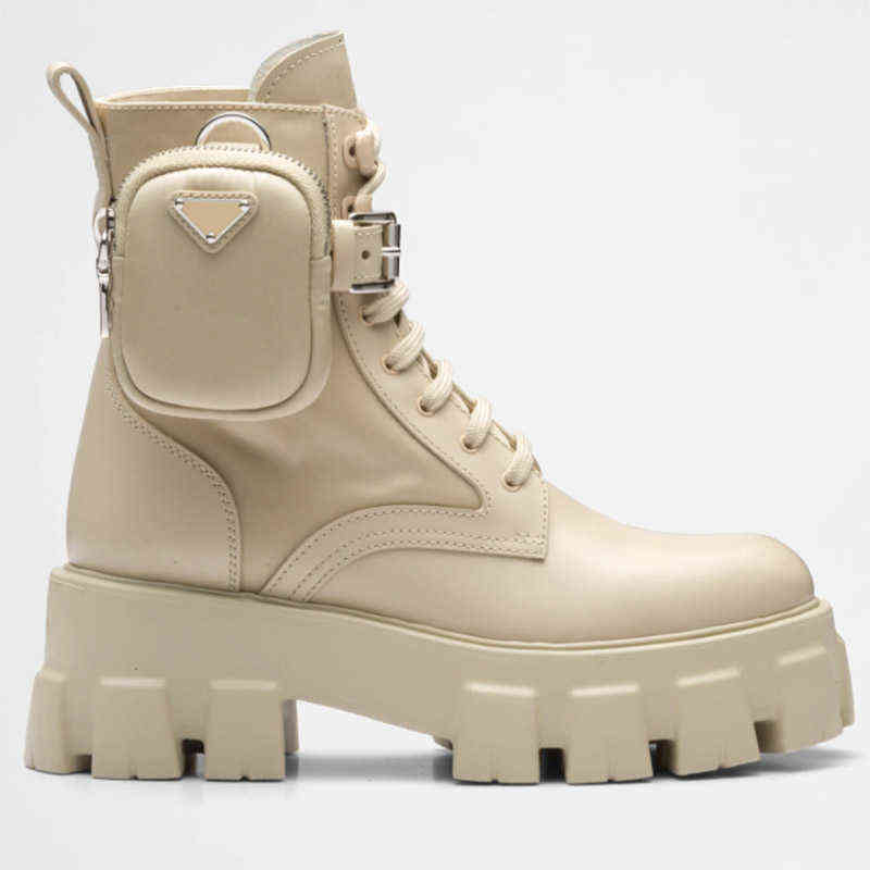 

Women Boots Designer Monolith Fabric Boot Leather and Nylon Size 35-40 Model Xin01