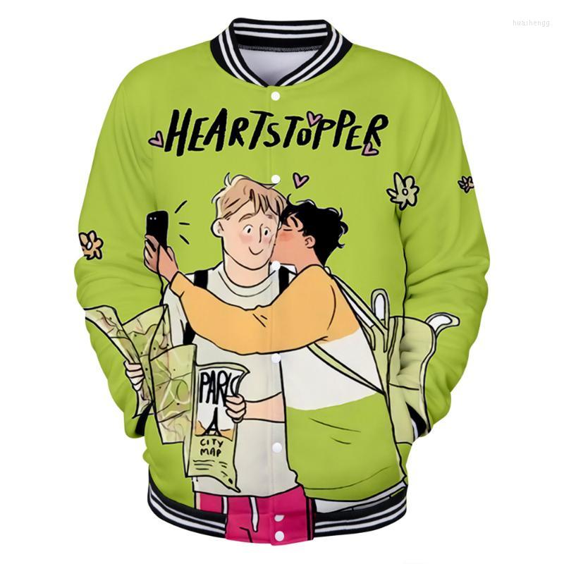 

Men's Jackets Men's Heartstopper 3D Printed Baseball Women/Men Fashion Long Sleeve Jacket Casual Streetwear Clothes Kawaii, Picture shown