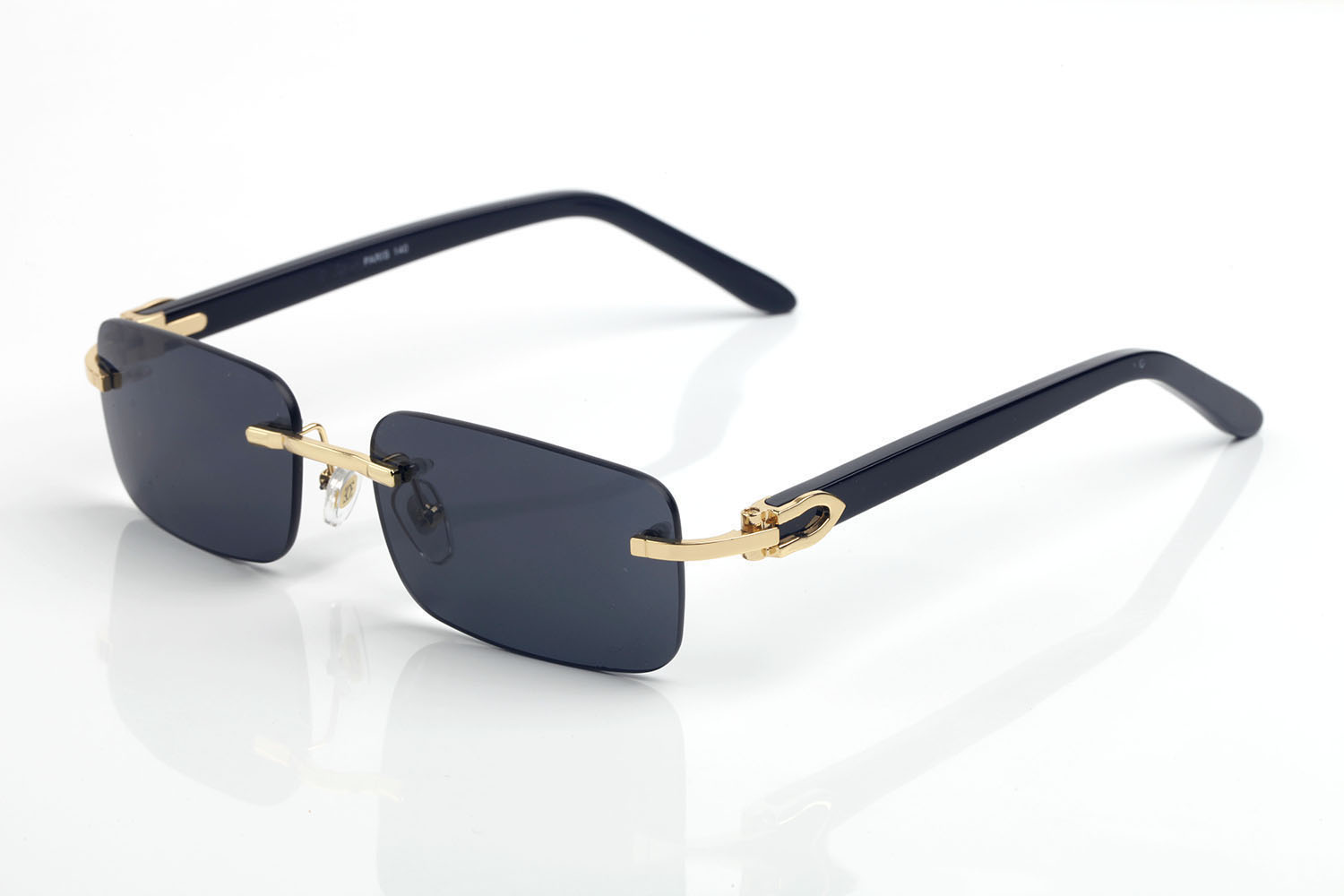 Designer Sunglasses Woman Transparent Polarized Rectangular Buffalo Glasses UV400 Rimless Fashion Sport Gold Metal Tea Color White Wood Frames Br