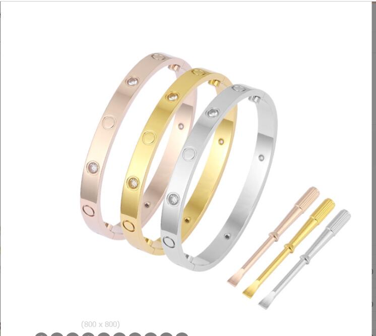 

Screw Bracelet Designer Bracelets Luxury Jewelry Women Bangle Classic Titanium Steel Alloy Gold-Plated Craft Colors Gold/Silver/Rose Never Fadere de