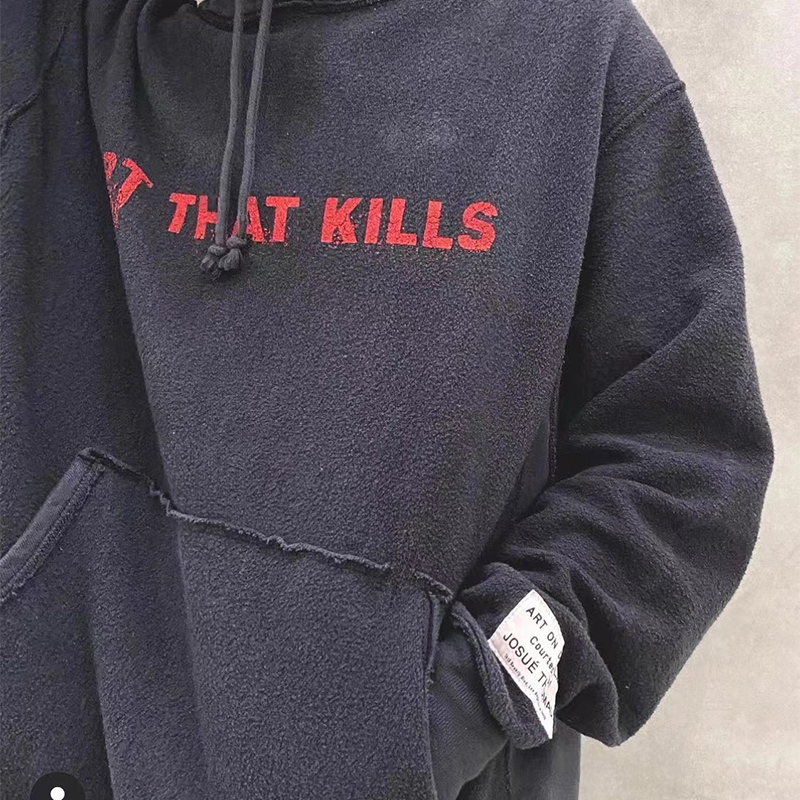 

ATK Reversible Hoodie Mens Casual Oversize Fleece Hoodies Pullovers Jumpers Men Women Hip Hop Streetwear MG220343, Black reversible