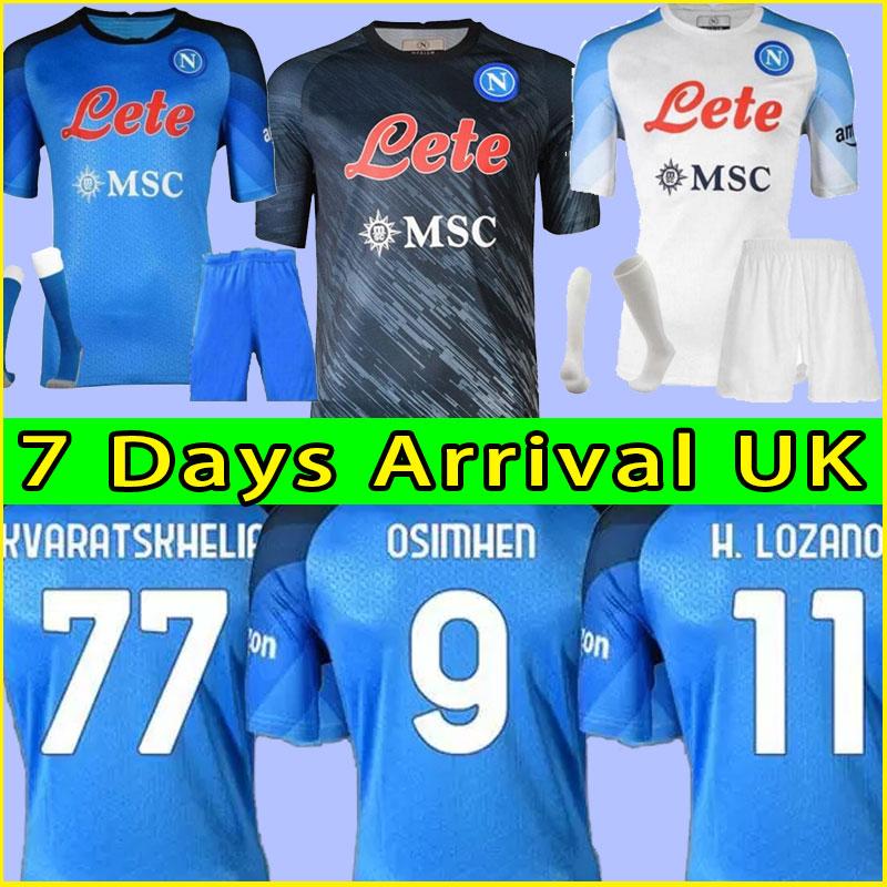 

football 22 23 Napoli Soccer Jersey kid child OSIMHEN INSIGNE 2023 Naples MAGLIA MERTENS VERDI MILIK Men, Away kit+socks