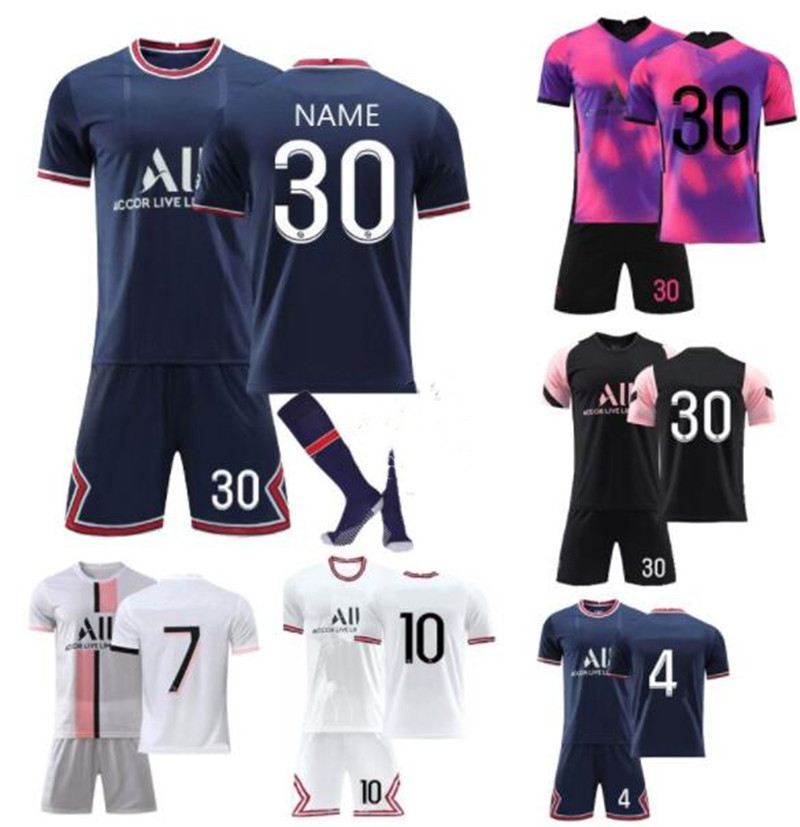 

Men's T-Shirts Tracksuits Paris Soccer Jersey Saint Germain Football Shirts Kids Fans MBAPPE Uniforms