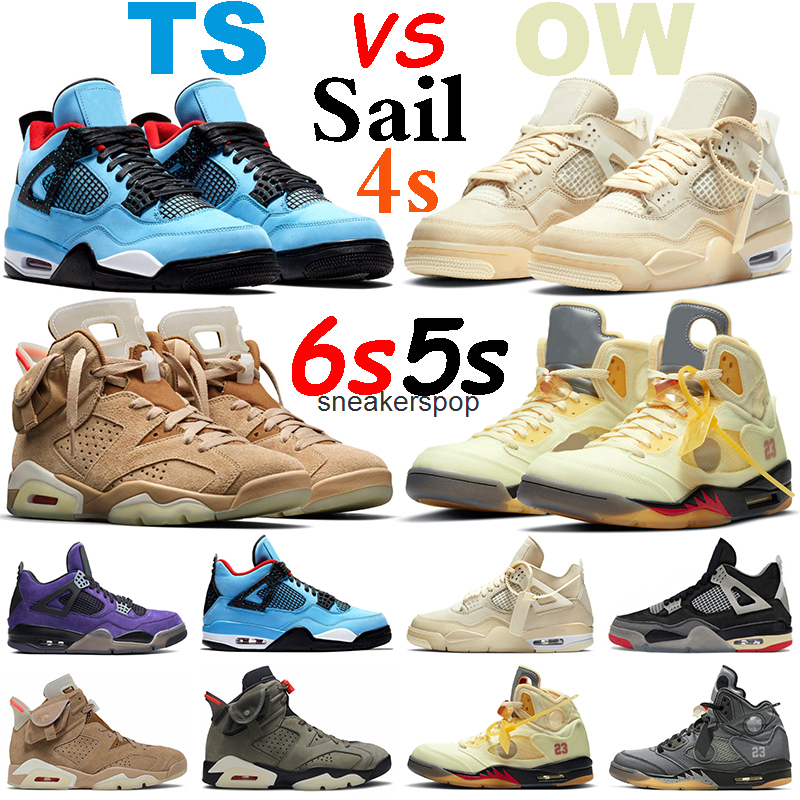 

Jumpman 4 Basketball Shoes 5 Men Women 6 Sail Black University Blue Purple Suede British Khaki Medium Olive Fashion Mens Outdoor Sports, #1 ow x sail