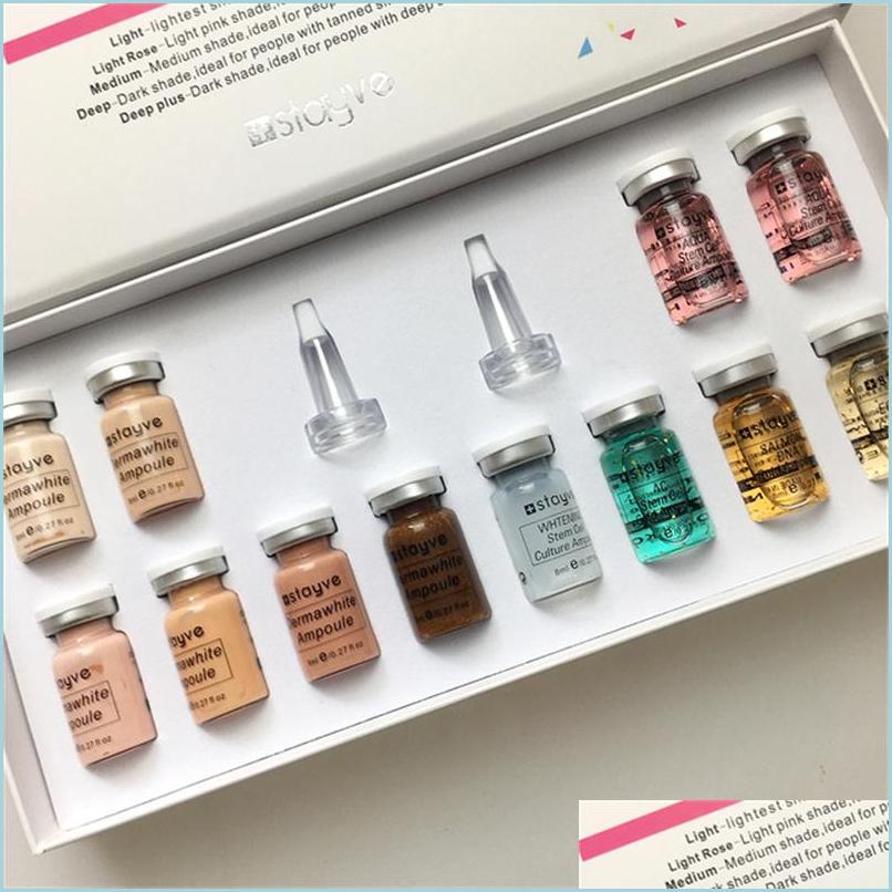 

Foundation 12 Vials 8Ml Stayve Bb Cream Glow Whitening Liquid Foundation Beginner Starter Kit For Dr Pen Microneedle Mesot Toptrimmer Dh7Hx, As the pics showed