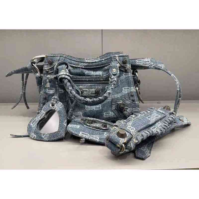 

Bags Designer Womens Balencigaes Fashion Hourglass Denim Letter Three One Locomotive Ladys Luxury Classic Locomotive High Sence Handbags, Figure color
