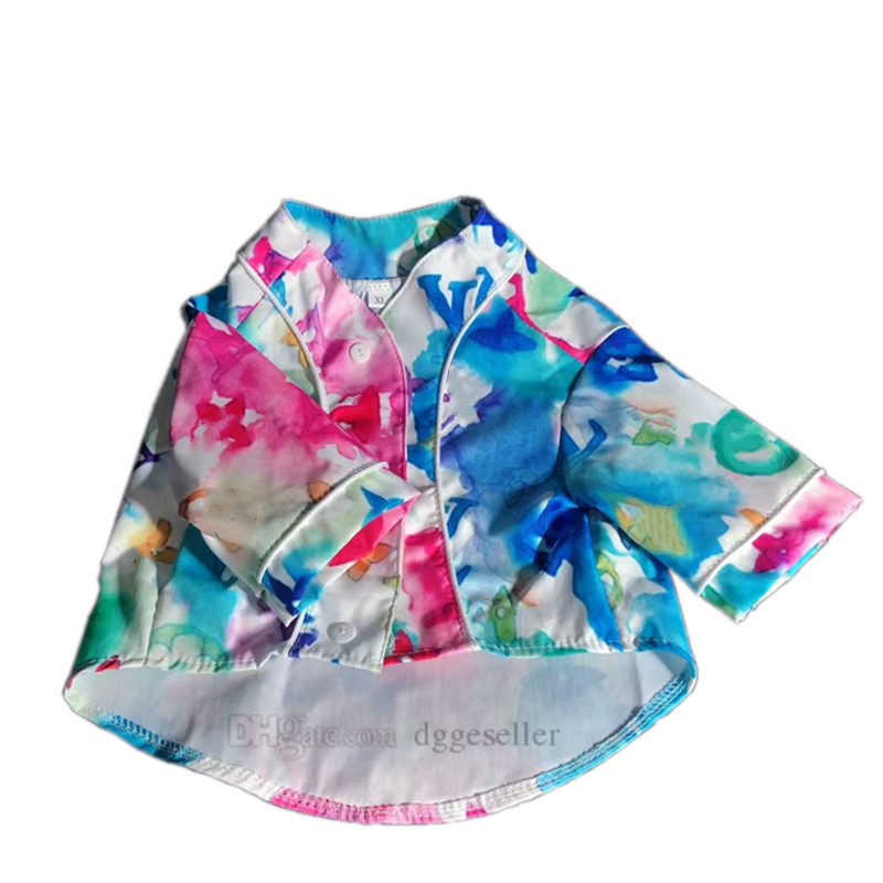 

Tie Dye Old Flower Letter Pattern Dog Apparel Designer Dogs Clothes Rainbow Pet Pajamas Silk Soft Shirts Loungewear Puppy Pjs for Small  Dogs French Bulldog L, As follows