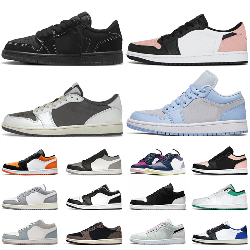 

TS Black Phantom 1 Jumpman Low Basketball Shoes Men Women Reverse Mocha Designer 1s Diamond Barely Green Vintage Grey Unc Shadow Sports Sneakers Trainers Outdoor, 36-46 low wolf grey