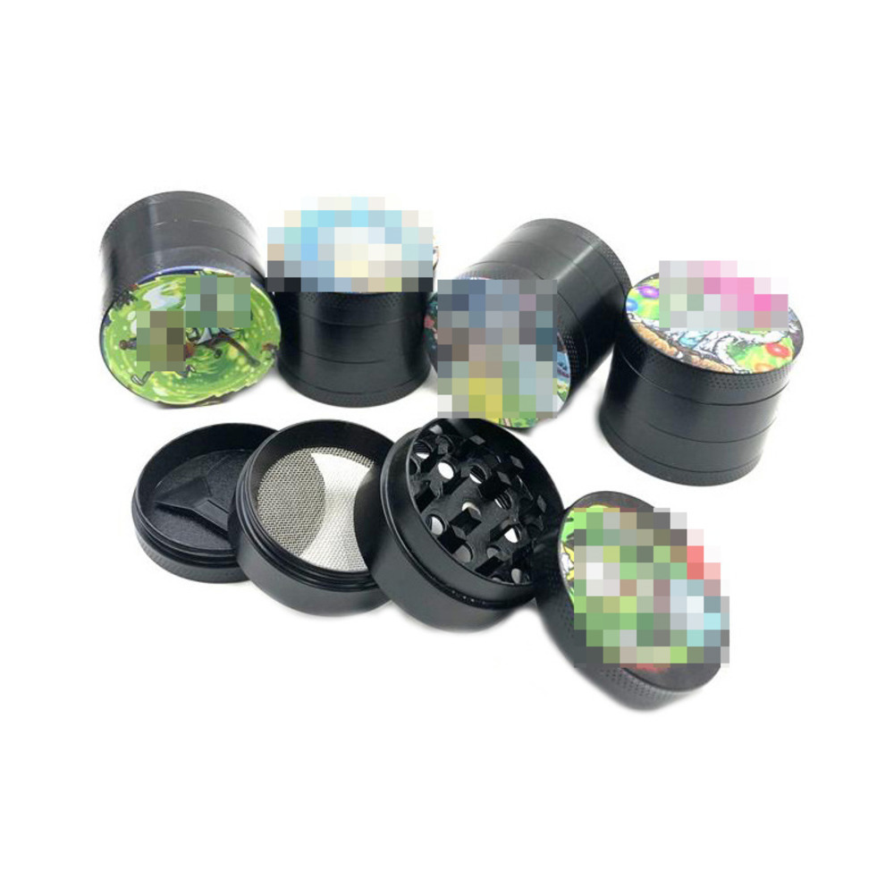 

Herb Tobacco Grinders Smoke Accessories zinc alloy 4 Layers cartoon cover Grinder