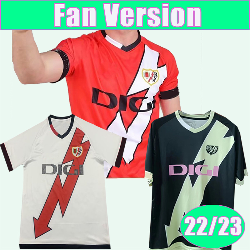 

22 23 Rayo Vallecano Mens Soccer Jerseys ISI BEBE VALENTIN SANTI COMESANA DIMITRIEVSKI Home Away 3rd Short Sleeve Football Shirts Sleeve Adult Uniform, Qm9828 22 23 home l. lig. patch