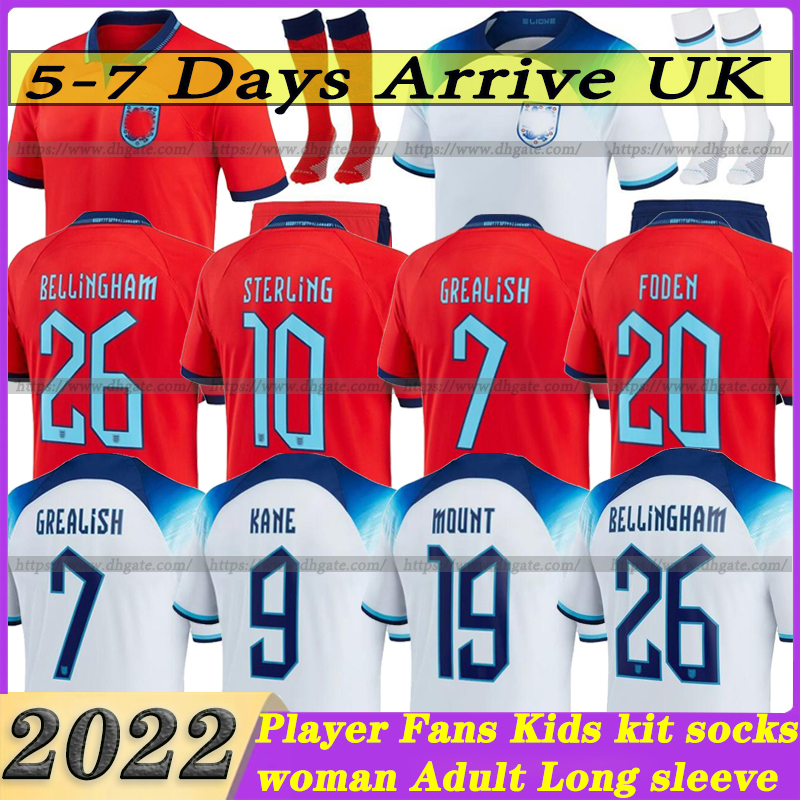 

2022 soccer jersey England 23 22 KANE FODEN STERLING MOUNT RASHFORD SANCHO MAGUIRE GREALISH 2022 Football shirts woman men kids kit uniforms BELLINGHAM SAKA, Woman away