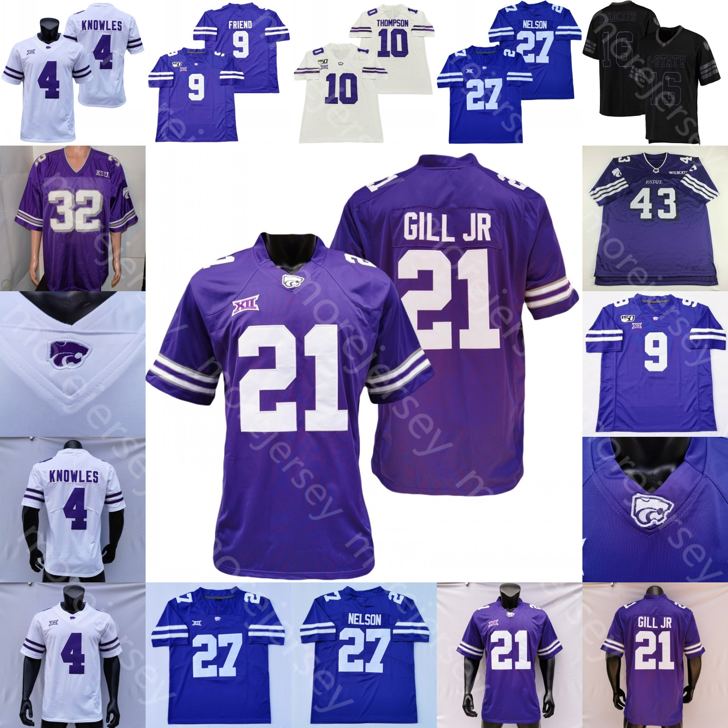 

Kansas State Wildcats KSU Football Jersey NCAA College Adrian Martinez Deuce Vaughn Cincere Mason Moore DJ Giddens Knowles Nelson Green Sproles Brooks Huggins, Purple i