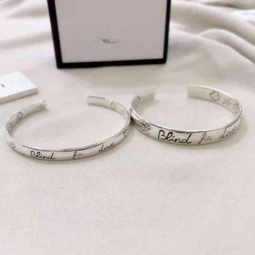 

Bangle 925 silver blind forlove love fearless flower and bird bracelet for lovers exclusive Design jewel Exclusive saleL7YO