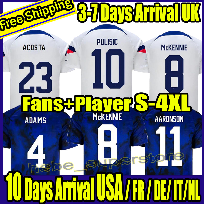 

S-4XL 22 23 PULISIC MCKENNIE Soccer Jersey ERTZ ALTIDORE PRESS WOOD MORGAN LLOYD America Football Shirt United States Camisetas USAs USMNT LLETGET MEN Kids Uniform, 2020 home