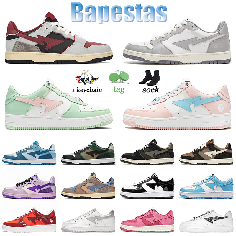 

shoes designer women bapestas 2022 Bapestas Baped SK8 Sta Designer Casual Shoes Womens Mens shoe Patent Leather Black Color Camo Combo Pink ABC Grey Orange Green, 36-45 2 (2)
