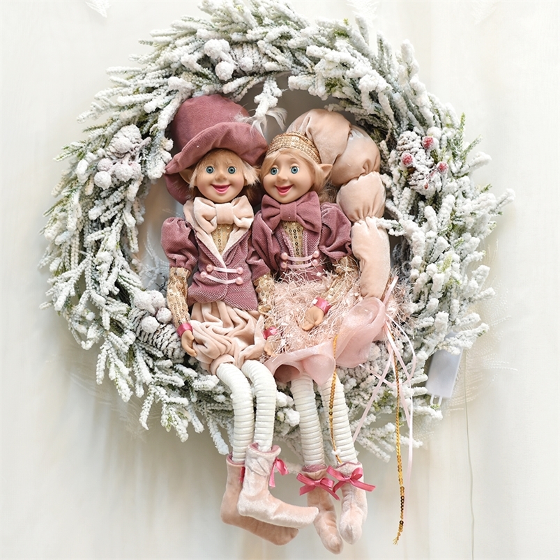 

Christmas Decorations Pink Christmas Elves Plush Elf Doll Xmas Decoration Navidad Year Gifts Christmas Children Toys Kids Tree Hanging Ornaments 220921