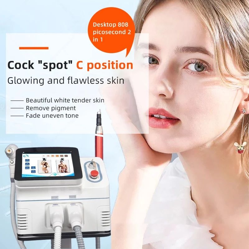 

Portable 2 in 1 Professional Beauty FR Equipment 755nm 808nm 1064nm Diode Hair ND Yag Tattoo Removal Laser Machine
