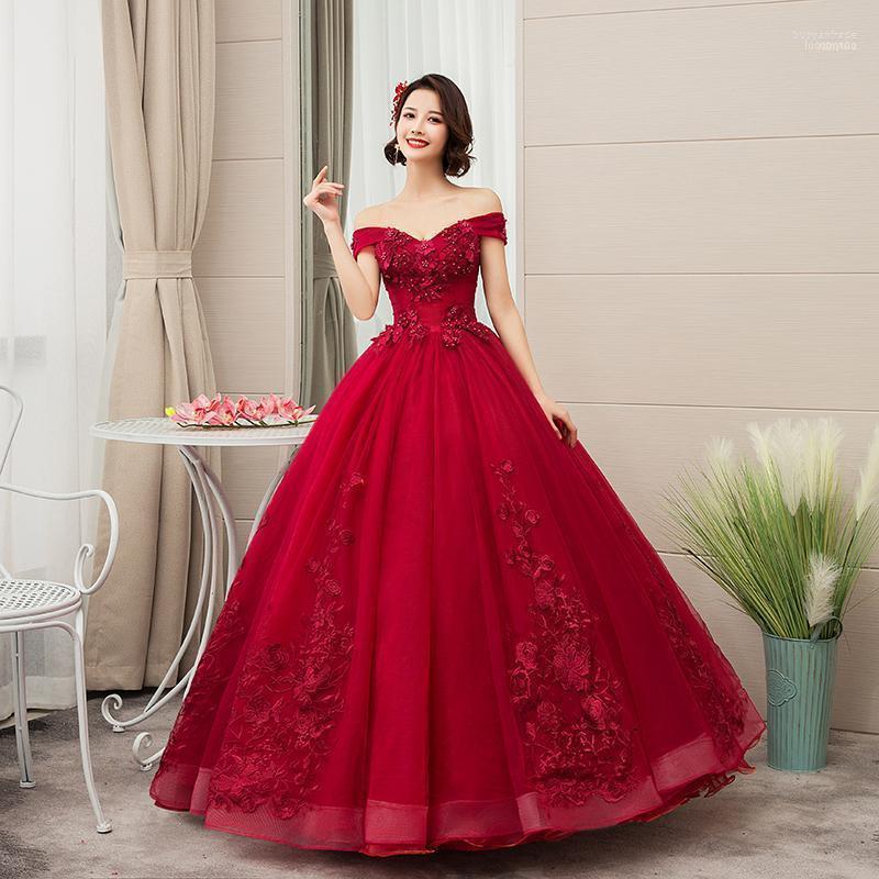 

Party Dresses Prom V Neck Pink Red Black Blue Long Gown Evening With Appliques Lace Off The Shoulder Gowns1