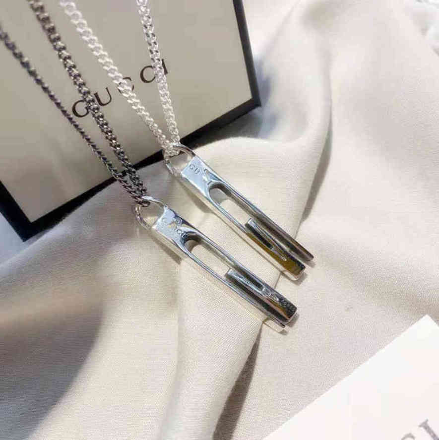 

Pendant Necklaces 925 silver couple vertical long pendant Necklace couple's Valentine's Day gift exclusive Design jewel Exclusive saleYR2V
