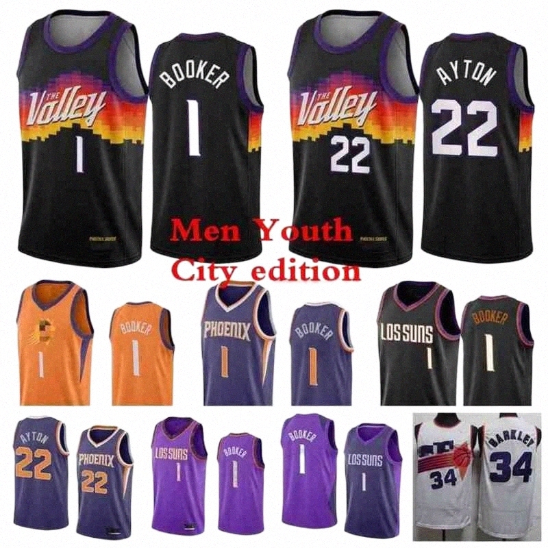 

phoenix's Suns's Devin 1 Booker Basketball Jersey 13 Nash 34 Barkley 22 Ayton Chris 3 Paul Jerseys 2021 Men Kids Youth Black White S-XXXL b5Gr#, As photo