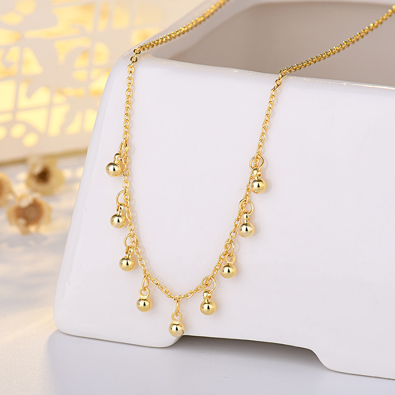 

Round Beads Pendant Necklace Gold Plated Women Girls Lady Jewelry Christmas Gift
