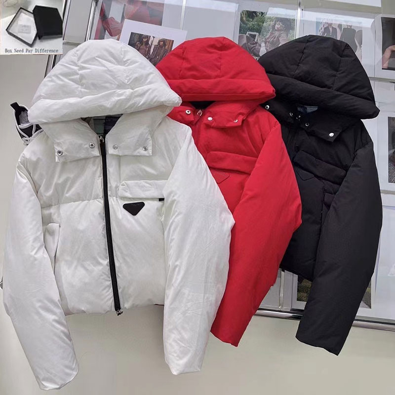 Womens Hooded Down Coats Silm Jackets Zipper Outerwear Fashion Casual Short Parkas Warm Tops Simple Winter Female Clothing