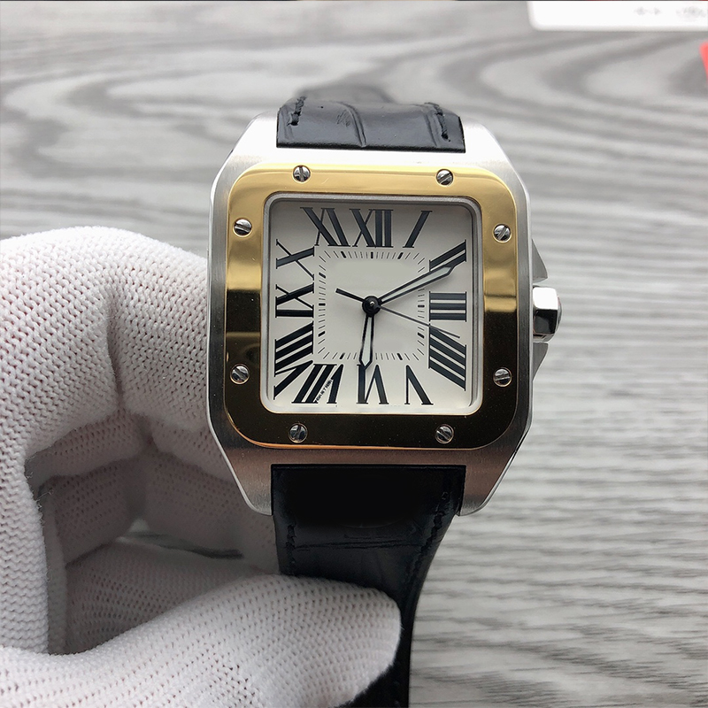 SW 2022 new Square Watches 40mm Geneva Genuine Stainless Steel Mechanical Watches Case and Bracelet Fashion Mens Male Wristwatch