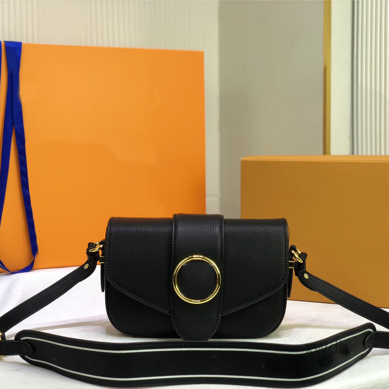 

Evening Bags Medium Classic Pont Soft Handbag Shoulder Bag Circle Identification Messenger Crossbody Bags Grain Calf Leather Wide Belt Wome