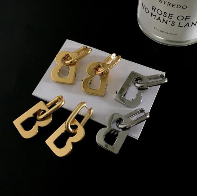 Fashion Women Dangle pearls Earring hoop High Quality new Unique Shaped Brand B letters Pendant with logo shiny non-fading ladies Chandelier Earr