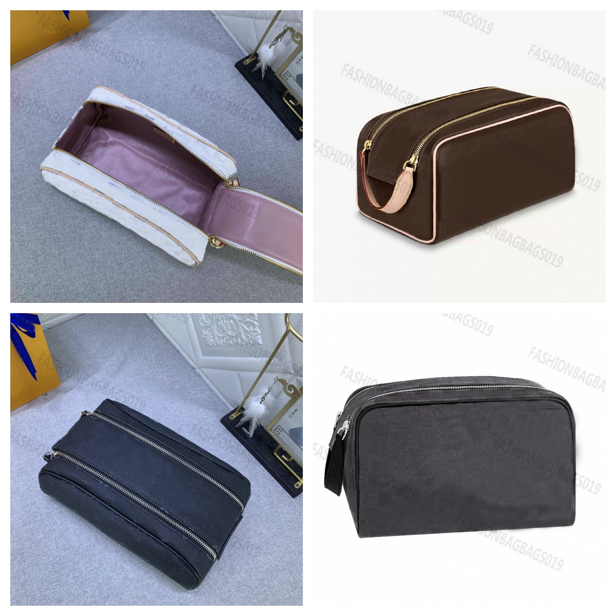 

Unisex Toilet Dopp Kit Pouch Bag Cosmetic Hangdbag Portable Washing Room Beauty Box M47528 Designer Leather Zipper Fashion Large Capacity Storage Case Pochette