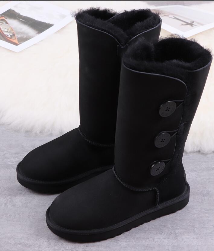 18Color Magen Tall Bottes De Neige Demi Botte Chaussures D'hiver Arc Triple Noir Châtaigne Violet Rose Marine Gris Mode Classique Cheville Court