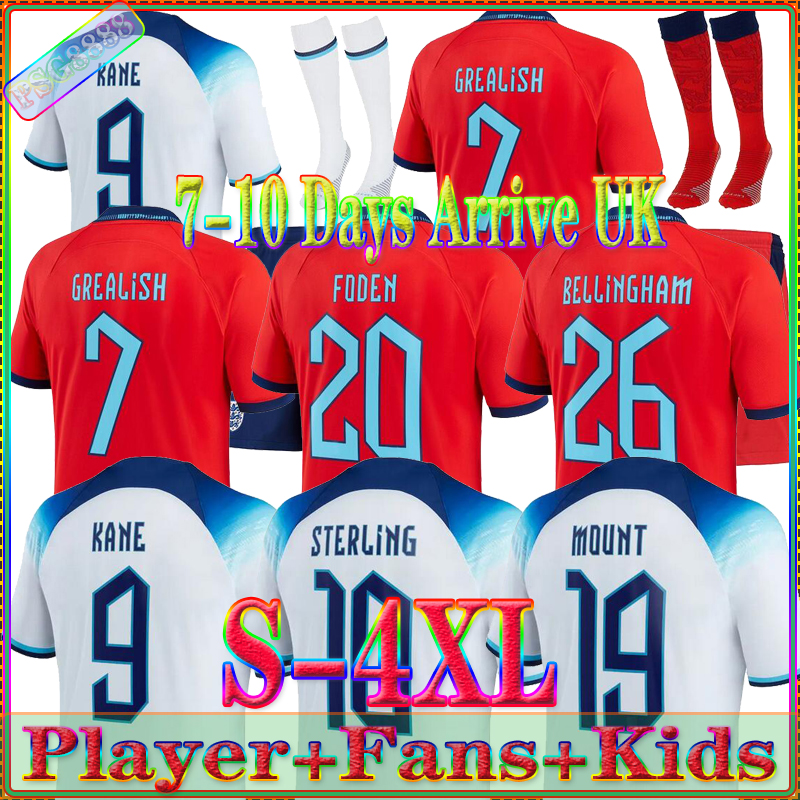 

22 23 FODEN ENG soccer jerseys 2022 2023 KANE STERLING GREALISH RASHFORD MOUNT BELLINGHAM SANCHO Football shirt Player, (adult kids socks)