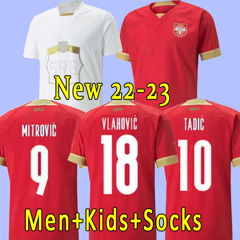 

SERBIA Soccer Jersey Vlahovic MILIVOJEVIC 2022 2023 MITROVIC Kostic 22 23 TADIC KOLAROV SERGEL JOVIC Men national team Football Shirt uniforms, Away