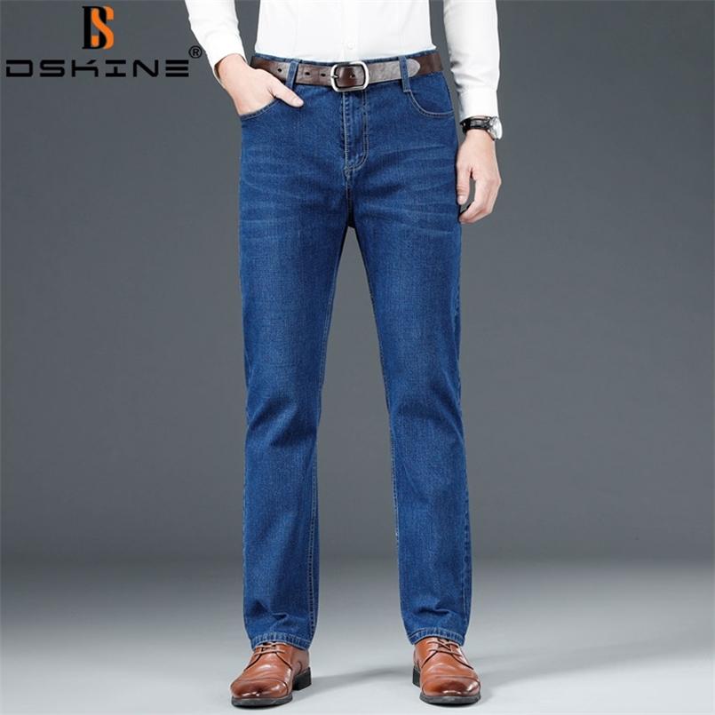 Jeans pour hommes printemps pantalon droit Baggy léger Stretch mode décontracté automne Denim pantalon 220920