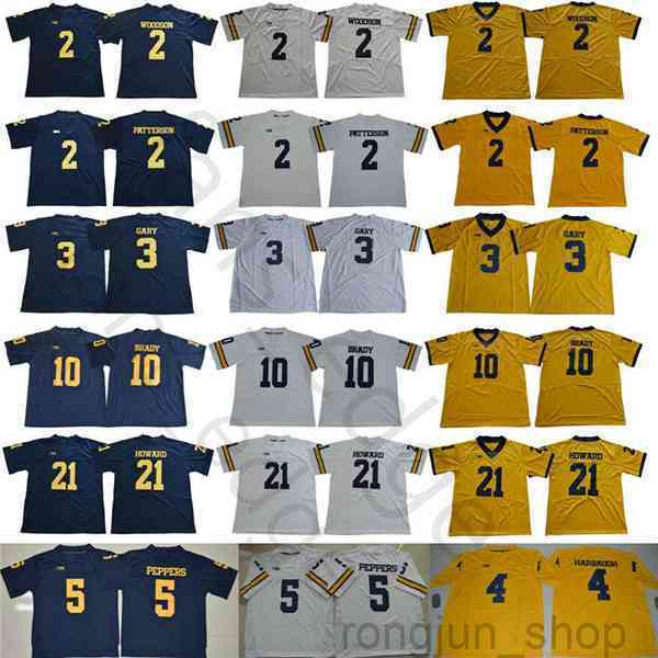 

Jersey Michigan Wolverines College 2 Charles Woodson Shea Patterson 4 Jim Harbaugh 5 Jabrill Peppers 21 Desmond Howard 10 Tom Brady Football Jersey, White