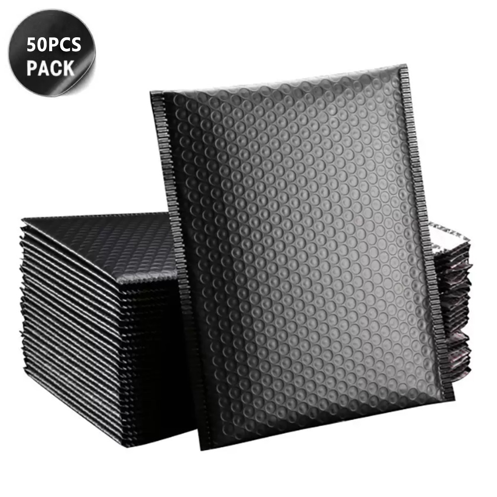

50pcs Bubble Bags Envelope Self Seal Black Foil Bubbles Mailer For Gift Packaging Lined Poly Mailer Wedding Bag Mailing Envelopes