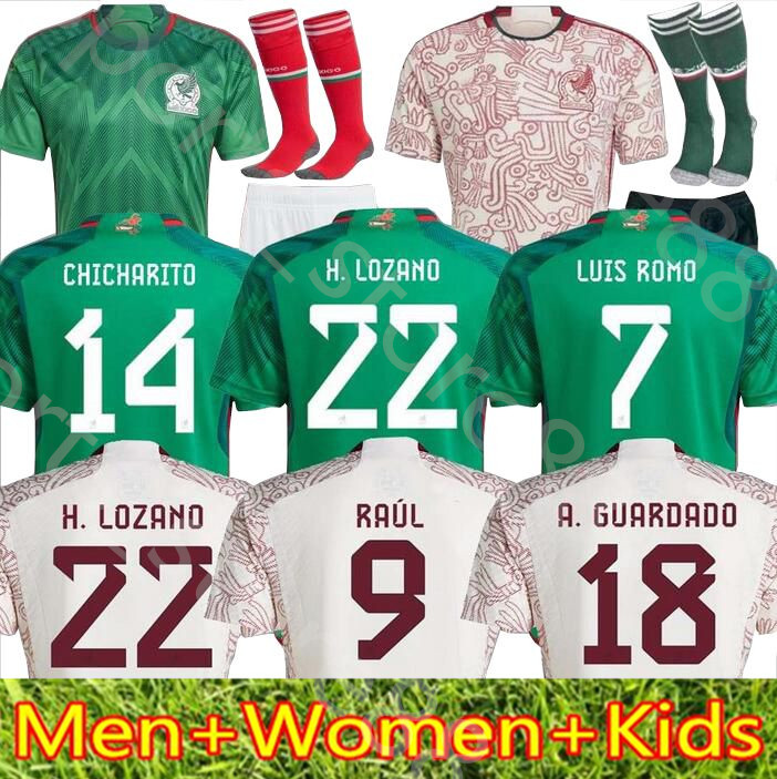 

22 23 Mexico Soccer Jerseys LOZANO CHICHARITO RAUL 2022 WORLD CUP 2023 fans player R. FUNES MORI Football Shirt OCHOA Camiseta de futbol Mens Long Jersey kids kit, 22 23 home