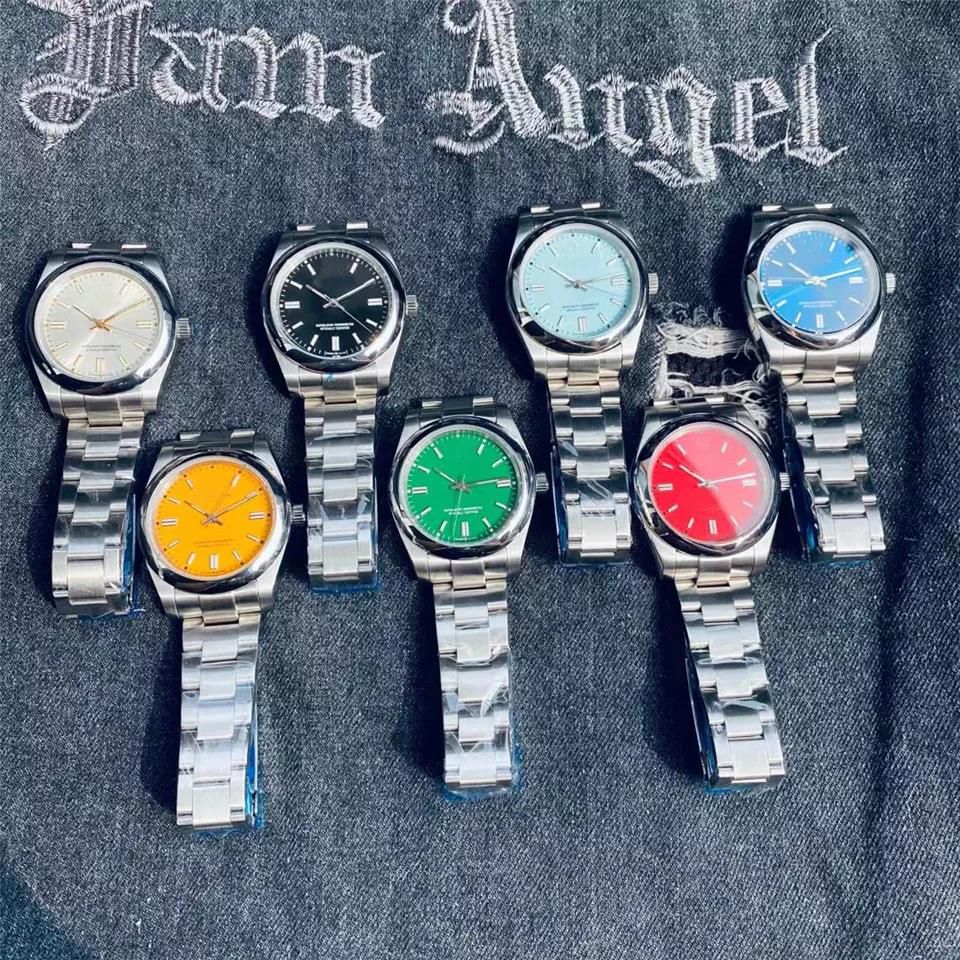 

Designer Multicolor Dial Unisex Men's Watch 41mm Glass Automatic Mechanical Stainless Steel Oyster Perpetual Waterproof Luminous Watch, 19