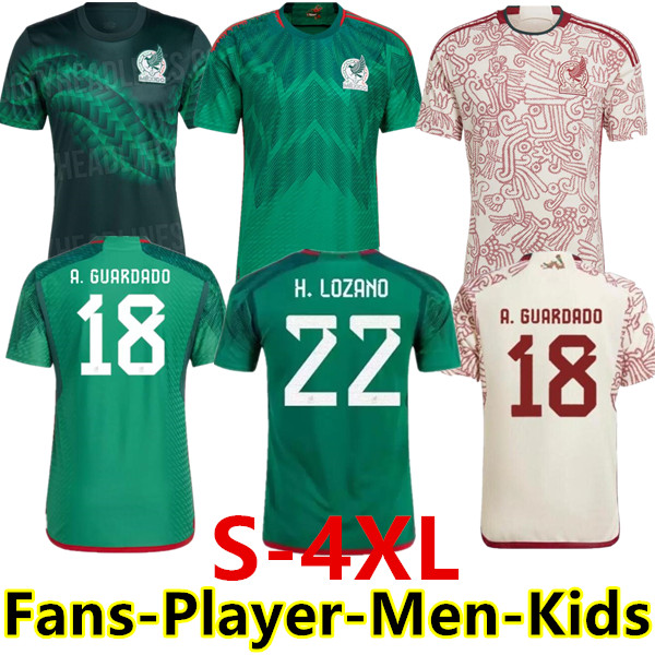 

S-4XL 2022 2023 Mexico soccer jersey home away 22 23 CHICHARITO LOZANO DOS SANTOS football shirt Kids kit and Men women sets uniforms Fans Player Pre-match uniform, 2022 away
